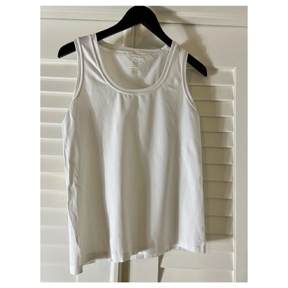 Calvin Klein Stretch White Tank, L/XL
